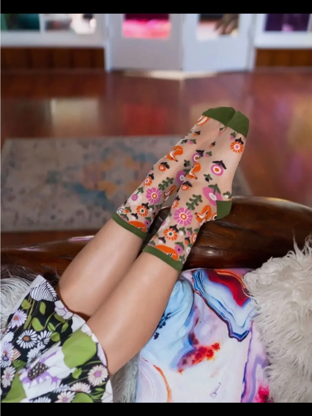Sock Candy Feeling Foxy Sheer Crew Sock.